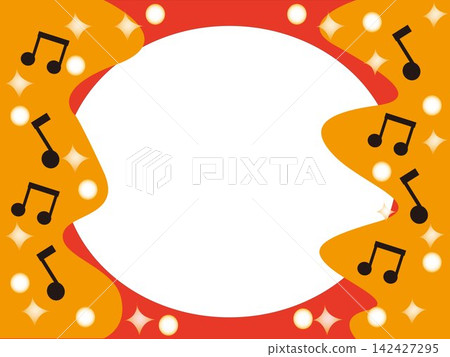 Musical note wave frame orange 142427295