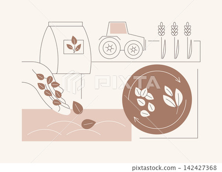 Sowing seeds isolated cartoon vector illustrations. Sowing seeds isolated cartoon vector illustrations. 142427368
