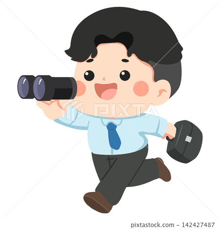 Young businessman searching for future opportunities Young businessman searching for future opportunities 142427487