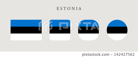 Estonia national flag set in original proportion and different shapes styles. Official Estonian symbol vector collection Estonia national flag set in original proportion and different shapes styles. Official Estonian symbol vector collection 142427562