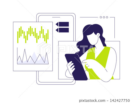 Stock trading app isolated cartoon vector illustrations. 142427750