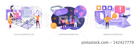 Intelligent Learning Acceleration Tools abstract concept vector illustrations. Intelligent Learning Acceleration Tools abstract concept vector illustrations. 142427779