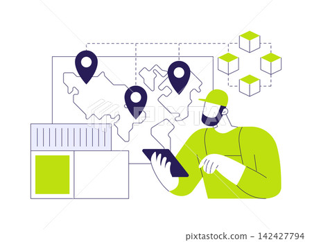 Supply chain management isolated cartoon vector illustrations. Supply chain management isolated cartoon vector illustrations. 142427794