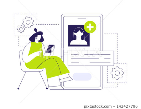 Blockchain medical record system isolated cartoon vector illustrations. Blockchain medical record system isolated cartoon vector illustrations. 142427796