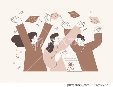 Graduation cap isolated cartoon vector illustrations. Graduation cap isolated cartoon vector illustrations. 142427832