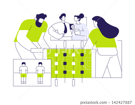 Table soccer fun isolated cartoon vector illustrations. Table soccer fun isolated cartoon vector illustrations. 142427887