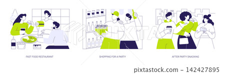Students having fun isolated cartoon vector illustrations se Students having fun isolated cartoon vector illustrations se 142427895