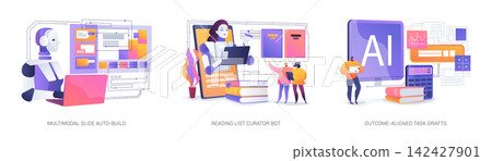 Machine-Enhanced K-12 Learning abstract concept vector illustrations. 142427901