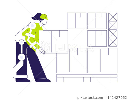Exoskeletons isolated cartoon vector illustrations. Exoskeletons isolated cartoon vector illustrations. 142427962