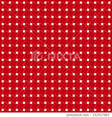 Seamless red and white geometric pattern with interlocking shapes and a repeating motif Seamless red and white geometric pattern with interlocking shapes and a repeating motif 142427963