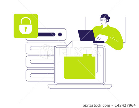 Secure boot isolated cartoon vector illustrations. Secure boot isolated cartoon vector illustrations. 142427964