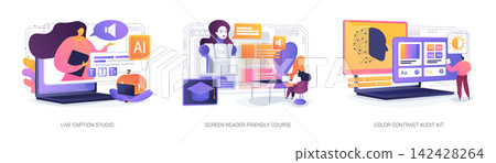Intelligent Microlearning Outcome Tools abstract concept vector illustrations. Intelligent Microlearning Outcome Tools abstract concept vector illustrations. 142428264