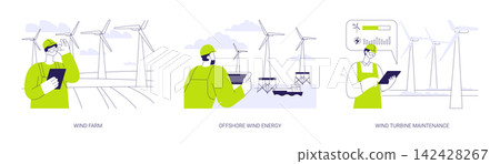 Wind energy abstract concept vector illustrations. Wind energy abstract concept vector illustrations. 142428267