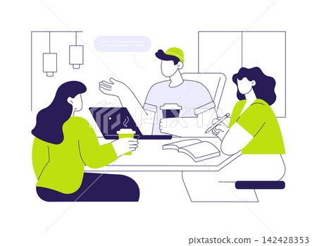 Coffee break isolated cartoon vector illustrations. Coffee break isolated cartoon vector illustrations. 142428353