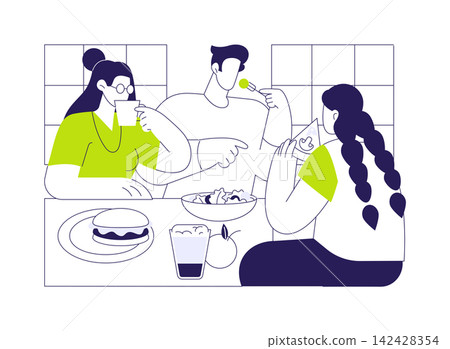 Sharing lunch isolated cartoon vector illustrations. 142428354