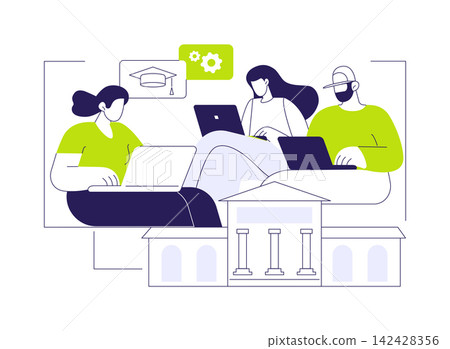 Studying isolated cartoon vector illustrations. Studying isolated cartoon vector illustrations. 142428356