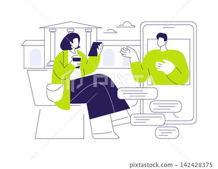 Online socialization isolated cartoon vector illustrations. Online socialization isolated cartoon vector illustrations. 142428375