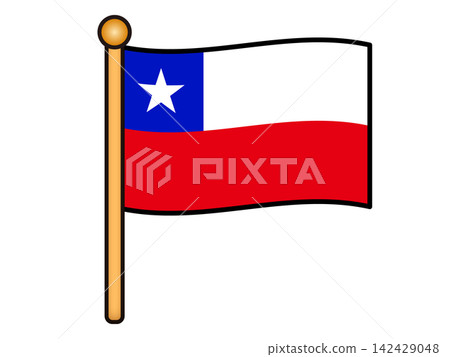 Chilean flag illustration material 5 Chilean flag illustration material 5 142429048