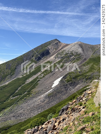 A view looking up at Kengamine, the highest peak of Mount Norikura. A view looking up at Kengamine, the highest peak of Mount Norikura. 142429175