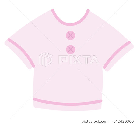 Cute illustration of pink shirt for outfit of the day content, fashion, accessories, costume, online shopping, market, department store, street stalls, sticker, girl power, women, office workers 142429309