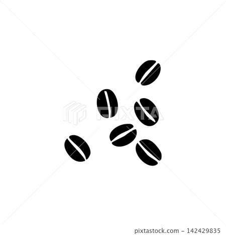 Coffee beans - simple monochrome icon Coffee beans - simple monochrome icon 142429835