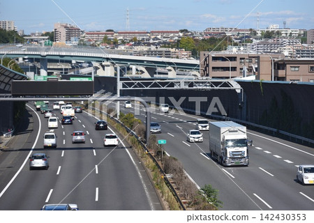 Track running on highway Track running on highway 142430353