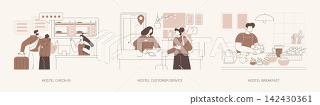 Hostel business isolated cartoon vector illustrations se Hostel business isolated cartoon vector illustrations se 142430361