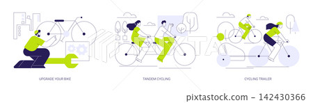 Urban cycling isolated cartoon vector illustrations se 142430366