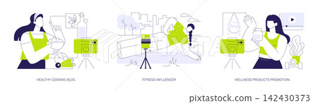 Wellness blog isolated cartoon vector illustrations se Wellness blog isolated cartoon vector illustrations se 142430373