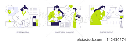 Newborn care service isolated cartoon vector illustrations se Newborn care service isolated cartoon vector illustrations se 142430374