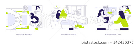 Post-pregnancy service isolated cartoon vector illustrations se 142430375
