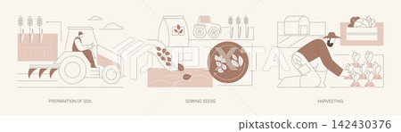 Cultivation of crops isolated cartoon vector illustrations se Cultivation of crops isolated cartoon vector illustrations se 142430376