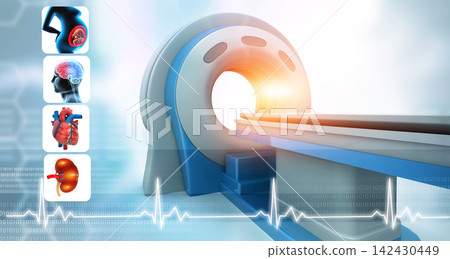 MRI machine with human organs MRI machine with human organs 142430449