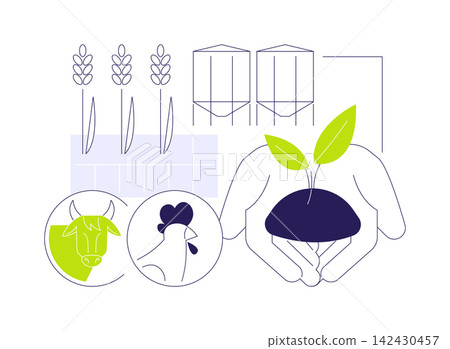 Organic fertilizer production isolated cartoon vector illustrations. Organic fertilizer production isolated cartoon vector illustrations. 142430457