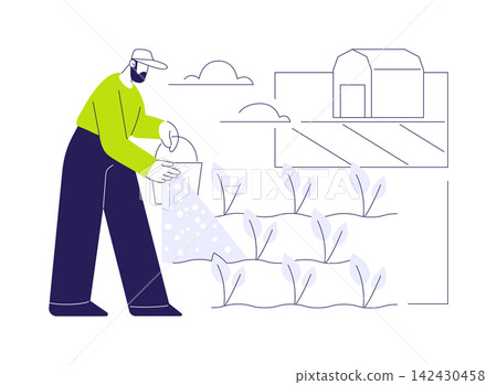 Fertilizer use isolated cartoon vector illustrations. Fertilizer use isolated cartoon vector illustrations. 142430458