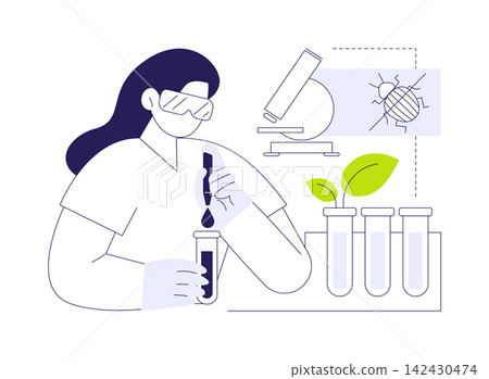 Pesticide manufacturing isolated cartoon vector illustrations. 142430474
