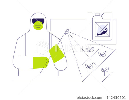 Fungicides isolated cartoon vector illustrations. Fungicides isolated cartoon vector illustrations. 142430501