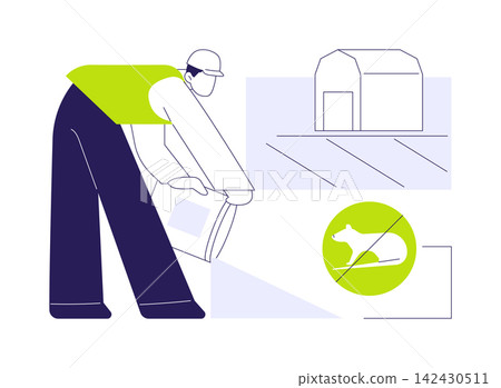 Rodenticides isolated cartoon vector illustrations. Rodenticides isolated cartoon vector illustrations. 142430511