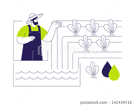 Surface irrigation systems isolated cartoon vector illustrations. Surface irrigation systems isolated cartoon vector illustrations. 142430516