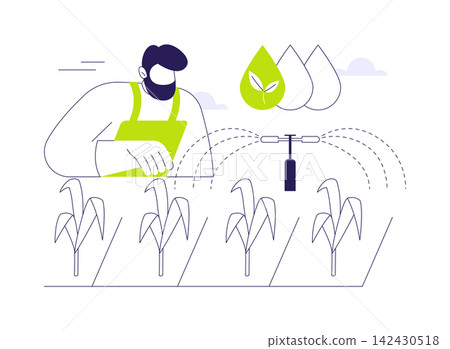 Sprinkle irrigation systems isolated cartoon vector illustrations. Sprinkle irrigation systems isolated cartoon vector illustrations. 142430518
