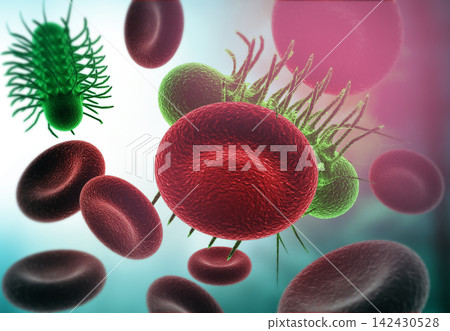 Red blood cells, virus,bacteria Red blood cells, virus,bacteria 142430528