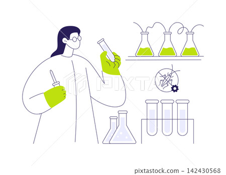 Pesticide manufacturing abstract concept vector illustration. Pesticide manufacturing abstract concept vector illustration. 142430568
