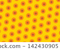 Yellow background with orange flower background illustration 142430905
