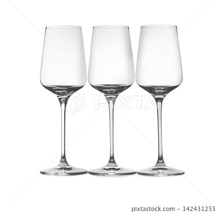 Set of wine glasses isolated on white Set of wine glasses isolated on white 142431255