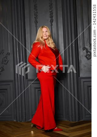 Stylish female judge leading editorial photography scene Stylish female judge leading editorial photography scene 142431558