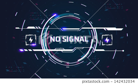 No signal digital background. Screen glitch effect, futuristic hud noise texture tech error monitor static pixel ui code rgb hack game cyberpunk split neon vector illustration No signal digital background. Screen glitch effect, futuristic hud noise texture tech error monitor static pixel ui code rgb hack game cyberpunk split neon vector illustration 142432034