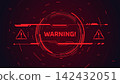 Alert hud background. Danger message cyber ui military system, game screen hacker error futuristic technology detect attention cyber digital circle interface vector illustration 142432051
