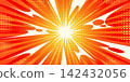 Anime explosion background. Radial burst smoke explosive effect manga comic book fight battle pop art speed game splash impact vibrant abstract boom qualitative vector illustration 142432056