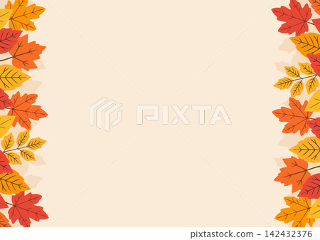 Stylish frame featuring autumn leaves Stylish frame featuring autumn leaves 142432376