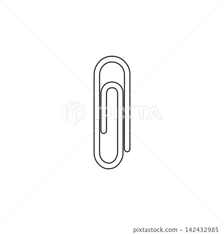 paper clip outline black stationary office icon on white background paper clip outline black stationary office icon on white background 142432985